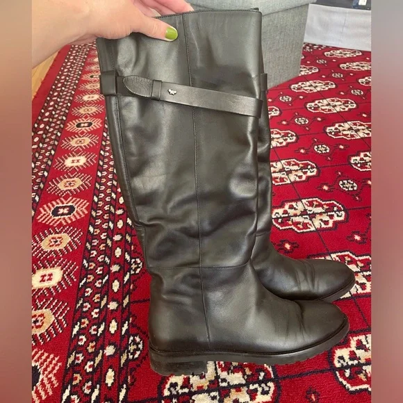 Black leather Max Mara Knee-High Boots size EU 40 - Picture 2 of 5